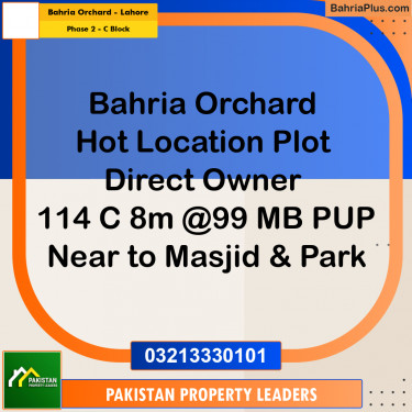8 Marla Residential Plot for Sale in Phase 2 - C Block -  Bahria Orchard, Lahore - (BP-287107)