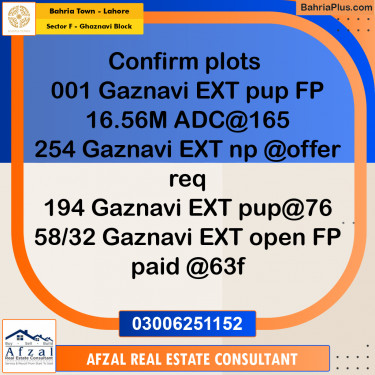 10 Marla Residential Plot for Sale in Sector F - Ghaznavi Block -  Bahria Town, Lahore - (BP-287202)