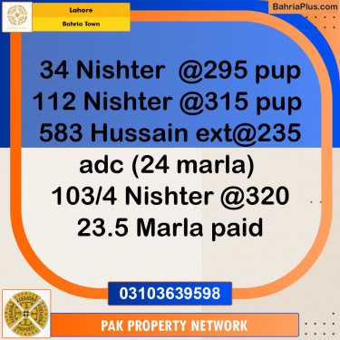 Residential Plot for Sale in Bahria Town, Lahore - (BP-287206)