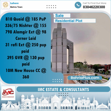 Residential Plot for Sale in Bahria Town, Lahore - (BP-287233)