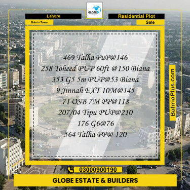 Residential Plot for Sale in Bahria Town, Lahore - (BP-287238)