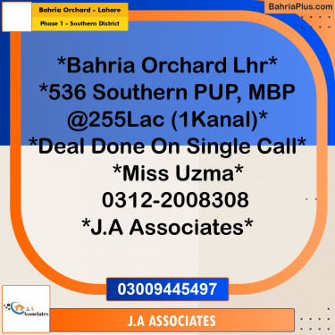 1 Kanal Residential Plot for Sale in Phase 1 - Southern District -  Bahria Orchard, Lahore - (BP-287295)