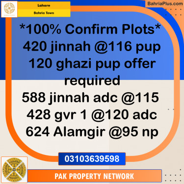 Residential Plot for Sale in Bahria Town, Lahore - (BP-287669)