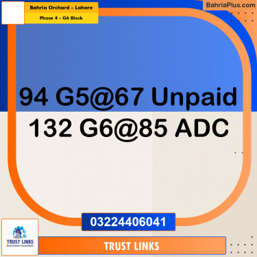 10 Marla Residential Plot for Sale in Phase 4 - G6 Block -  Bahria Orchard, Lahore - (BP-287713)