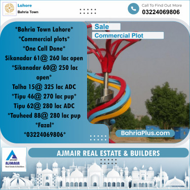 Commercial Plot for Sale in Bahria Town, Lahore - (BP-287719)