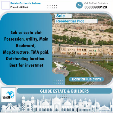 8 Marla Residential Plot for Sale in Phase 2 - G Block -  Bahria Orchard, Lahore - (BP-287735)