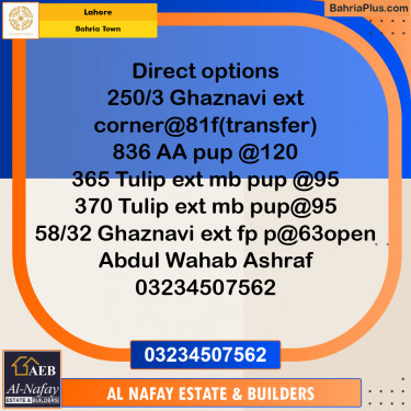 Residential Plot for Sale in Bahria Town, Lahore - (BP-287768)
