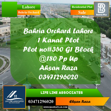 1 Kanal Residential Plot for Sale in Bahria Orchard, Lahore - (BP-287774)
