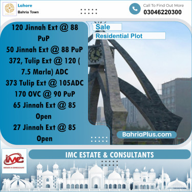 Residential Plot for Sale in Bahria Town, Lahore - (BP-287775)