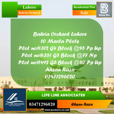 10 Marla Residential Plot for Sale in Bahria Orchard, Lahore - (BP-287776)