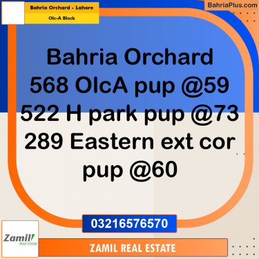 5 Marla Residential Plot for Sale in OLC-A Block -  Bahria Orchard, Lahore - (BP-287823)