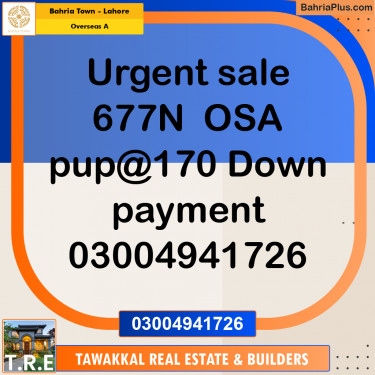 10 Marla Residential Plot for Sale in Overseas A -  Bahria Town, Lahore - (BP-287824)