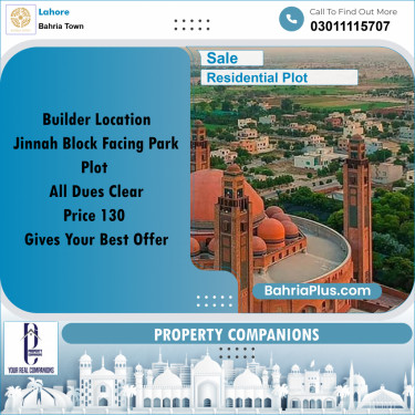 Residential Plot for Sale in Bahria Town, Lahore - (BP-287827)