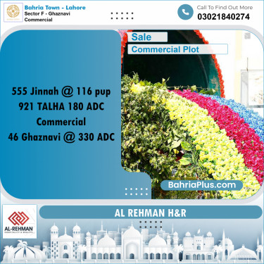 5 Marla Commercial Plot for Sale in Sector F - Ghaznavi Commercial -  Bahria Town, Lahore - (BP-287838)