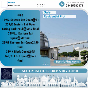 Residential Plot for Sale in Bahria Orchard, Lahore - (BP-287857)