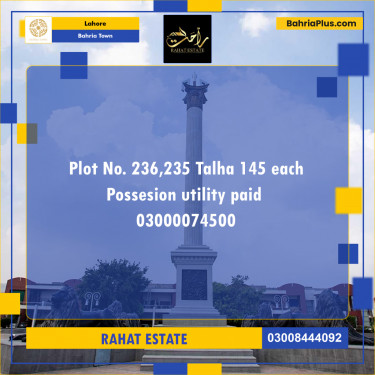10 Marla Residential Plot for Sale in Bahria Town, Lahore - (BP-287868)