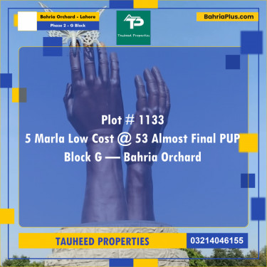 8 Marla Residential Plot for Sale in Phase 2 - G Block -  Bahria Orchard, Lahore - (BP-287883)