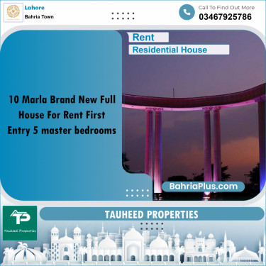 10 Marla Residential House for Rent in Bahria Town, Lahore - (BP-287975)