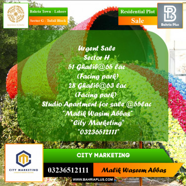5 Marla Residential Plot for Sale in Sector G - Tufail Block -  Bahria Town, Lahore - (BP-287995)