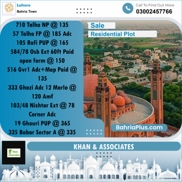 Residential Plot for Sale in Bahria Town, Lahore - (BP-288071)