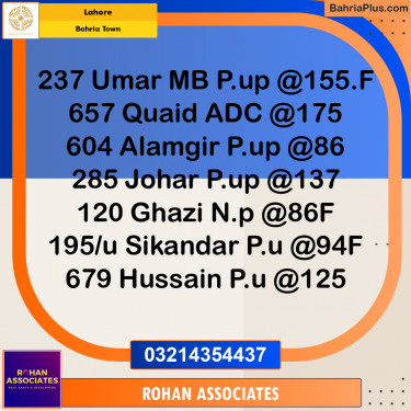Residential Plot for Sale in Bahria Town, Lahore - (BP-288124)