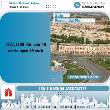 10 Marla Residential Plot for Sale in Phase 4 - G6 Block -  Bahria Orchard, Lahore - (BP-288132)