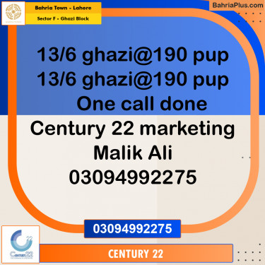 1 Kanal Residential Plot for Sale in Sector F - Ghazi Block -  Bahria Town, Lahore - (BP-288232)