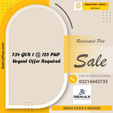 10 Marla Residential Plot for Sale in Golf Phase 1 -  Bahria Town, Lahore - (BP-288272)