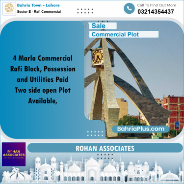 4 Marla Commercial Plot for Sale in Sector E - Rafi Commercial -  Bahria Town, Lahore - (BP-288297)