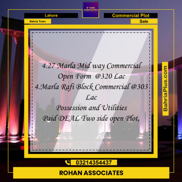 Commercial Plot for Sale in Bahria Town, Lahore - (BP-288298)
