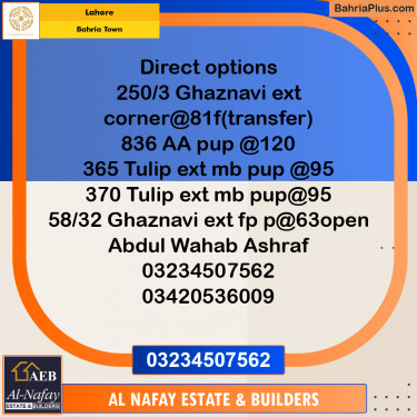 Residential Plot for Sale in Bahria Town, Lahore - (BP-288387)