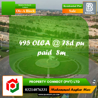 8 Marla Residential Plot for Sale in OLC-A Block -  Bahria Orchard, Lahore - (BP-288446)