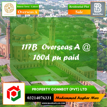 10 Marla Residential Plot for Sale in Overseas A -  Bahria Town, Lahore - (BP-288462)