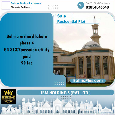10 Marla Residential Plot for Sale in Phase 4 - G4 Block -  Bahria Orchard, Lahore - (BP-288479)
