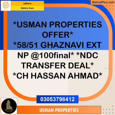 Residential Plot for Sale in Bahria Town, Lahore - (BP-288541)