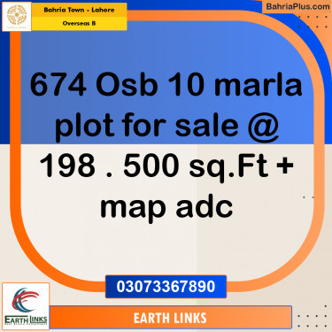 10 Marla Residential Plot for Sale in Overseas B -  Bahria Town, Lahore - (BP-288589)