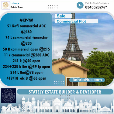 Commercial Plot for Sale in Bahria Town, Lahore - (BP-288645)