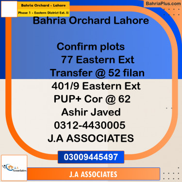 5 Marla Residential Plot for Sale in Phase 1 - Eastern District Ext. II -  Bahria Orchard, Lahore - (BP-288659)