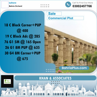 Commercial Plot for Sale in Bahria Orchard, Lahore - (BP-288698)