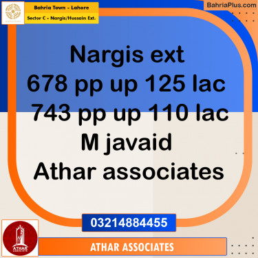 Residential Plot for Sale in Sector C - Nargis/Hussain Ext. -  Bahria Town, Lahore - (BP-288731)