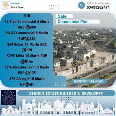 Commercial Plot for Sale in Bahria Town, Lahore - (BP-288751)