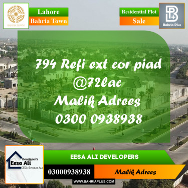 Residential Plot for Sale in Bahria Town, Lahore - (BP-288756)