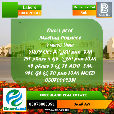 Residential Plot for Sale in Bahria Orchard, Lahore - (BP-288770)