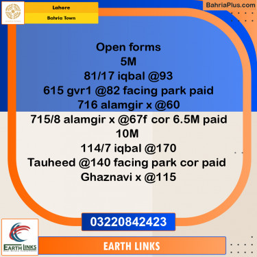 Residential Plot for Sale in Bahria Town, Lahore - (BP-288784)