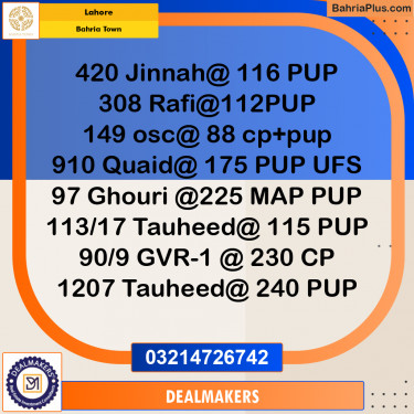 Residential Plot for Sale in Bahria Town, Lahore - (BP-288837)