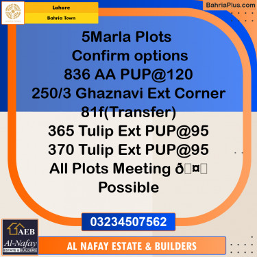Residential Plot for Sale in Bahria Town, Lahore - (BP-288903)