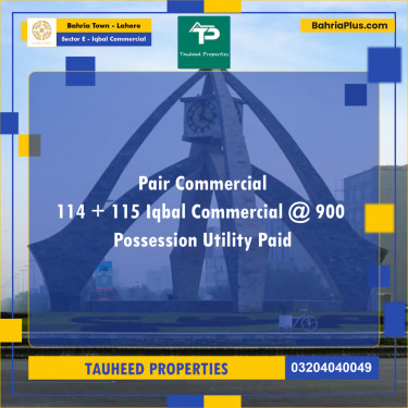 10 Marla Commercial Plot for Sale in Sector E - Iqbal Commercial -  Bahria Town, Lahore - (BP-288904)