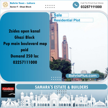 1 Kanal Residential Plot for Sale in Sector F - Ghazi Block -  Bahria Town, Lahore - (BP-288907)