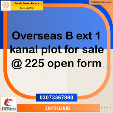 1 Kanal Residential Plot for Sale in Overseas B Ext -  Bahria Town, Lahore - (BP-288925)