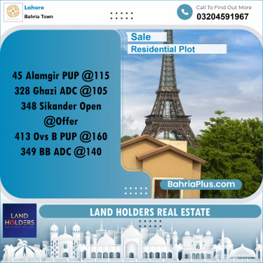 Residential Plot for Sale in Bahria Town, Lahore - (BP-288944)